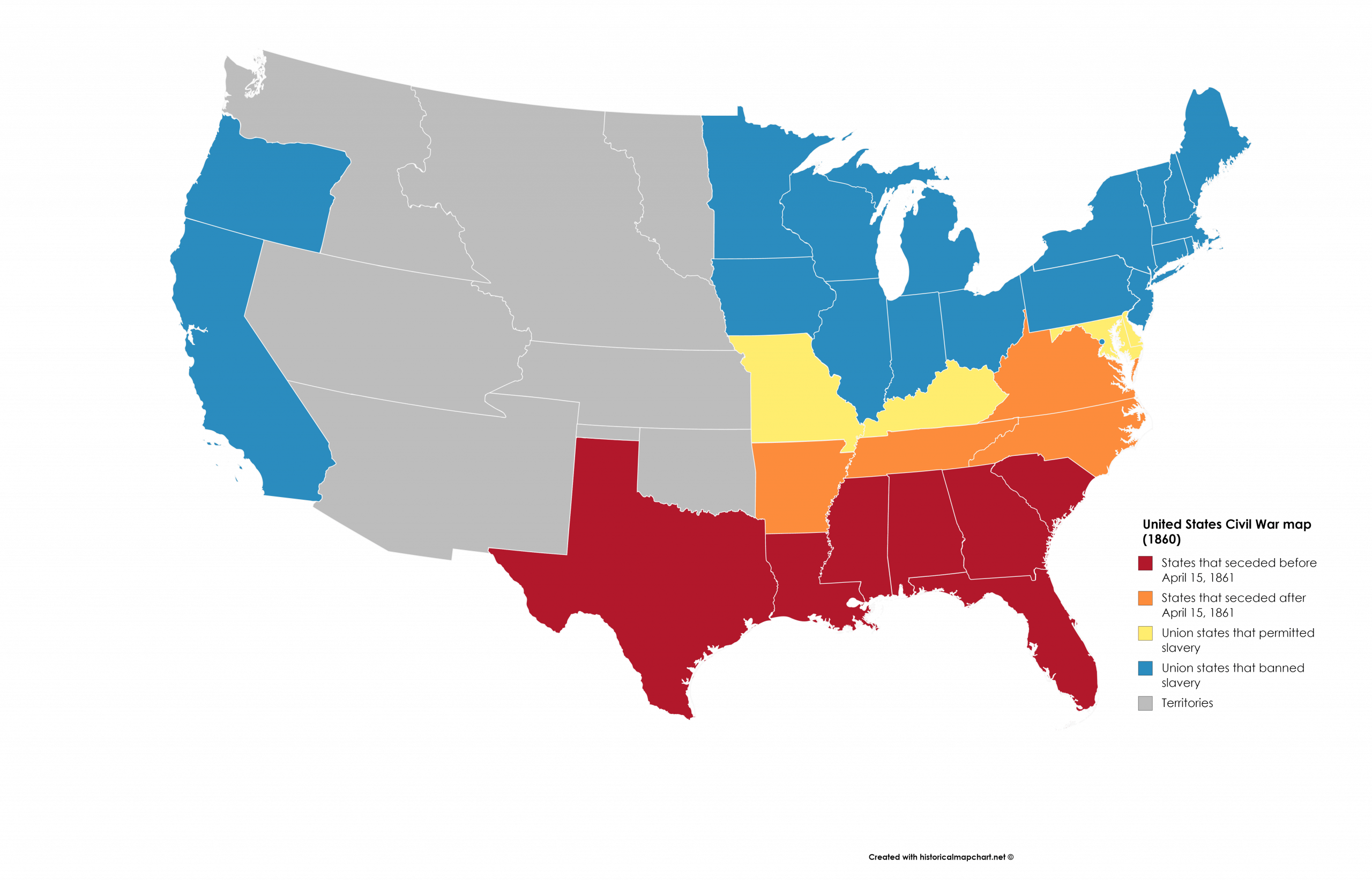 United States Civil War Map 1860 1 Scaled 